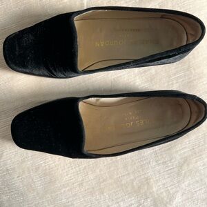 Charles Jourdan vintage Black Velvet dress flats